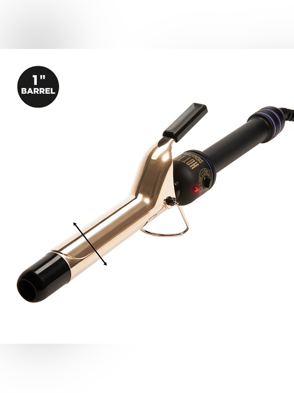 Gold Barrel Curling Iron with Black Handle - Women’s Hair Tool - Picture 2 of 4